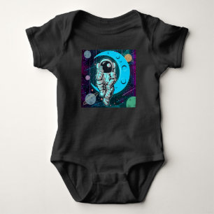 astronaut full color baby bodysuit