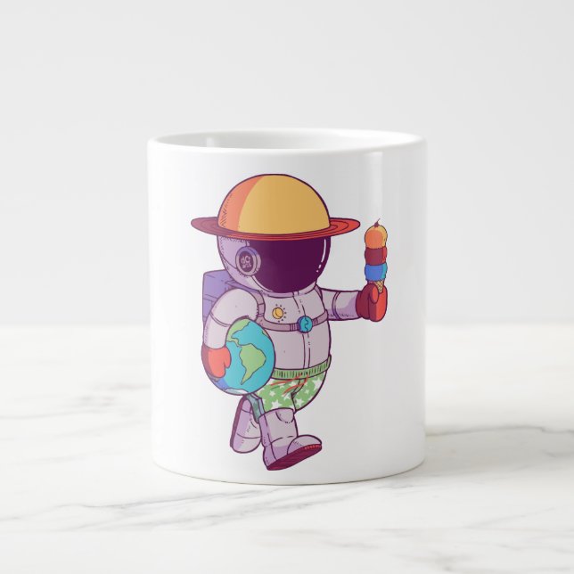 Astronaut , Funny Planets Giant Coffee Mug (Front)