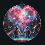 Astronaut Galaxy Dartboard<br><div class="desc">Transform your game room or office with this unique Astronaut Galaxy Dartboard. Featuring a mesmerizing design of two astronauts holding hands beneath a heart-shaped galaxy, this dartboard is perfect for anyone who loves space, art, and a bit of friendly competition. The vibrant cosmic backdrop and intricate details make it a...</div>