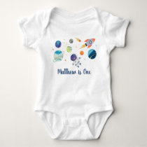 Astronaut Galaxy Outer Space Birthday Baby Bodysuit