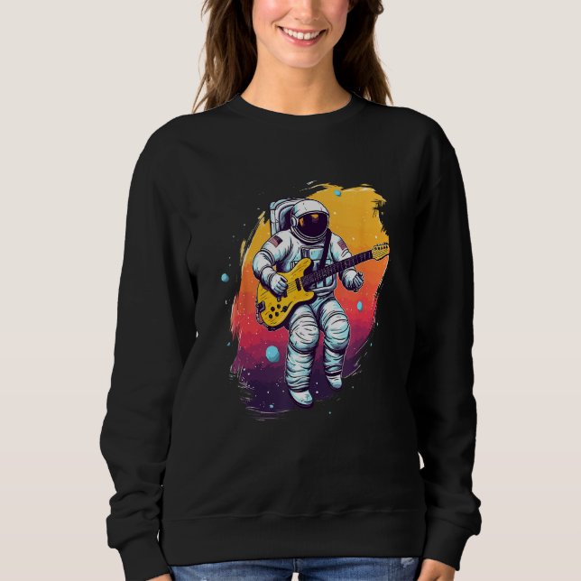 Astronaut Galaxy Space Music Guitar Sweatshirt (Front)