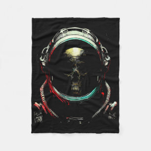 Astronaut Ghost Skeleton - Spooky Skull Halloween Fleece Blanket