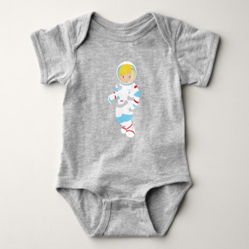 Astronaut Girl Cosmonaut Space Flight Cute Girl Baby Bodysuit