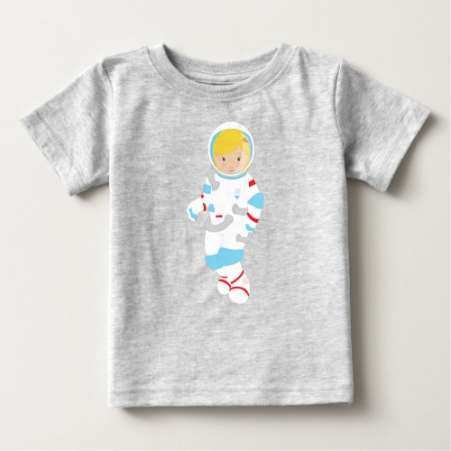 Astronaut Girl Cosmonaut Space Flight Cute Girl Baby T_Shirt
