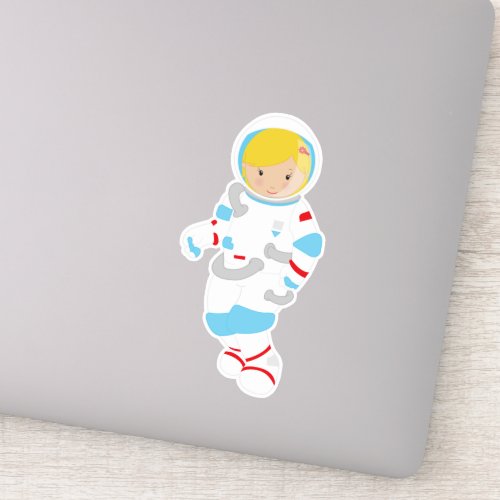 Astronaut Girl Cosmonaut Space Flight Cute Girl Sticker