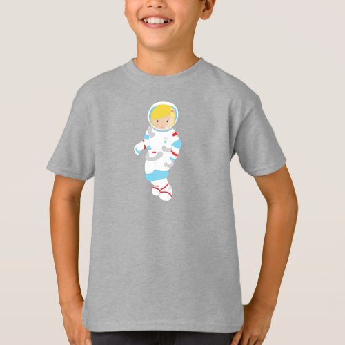 Astronaut Girl Cosmonaut Space Flight Cute Girl T_Shirt