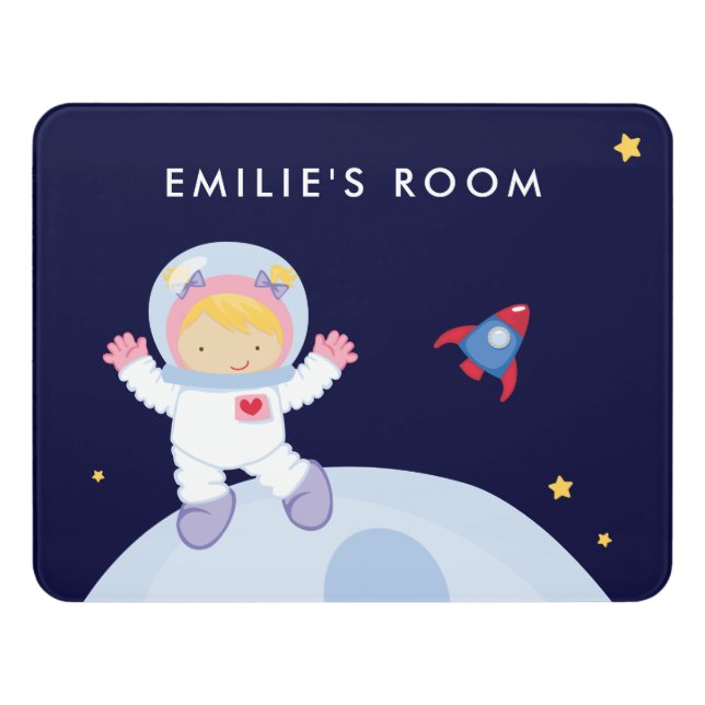 Astronaut Girl Door Sign (Contemporary Front)
