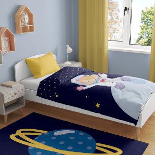 Astronaut Girl Kids Duvet Cover