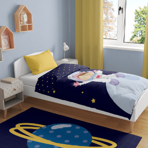 Astronaut Girl Kids Duvet Cover