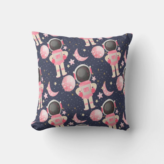 Astronaut Girl Pattern. Astronaut Girl, Astronaut  Throw Pillow (Front)