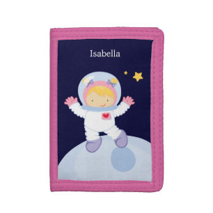 Astronaut Girl Trifold Wallet