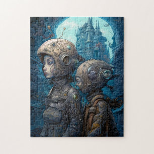 Astronaut Girls Surreal Science Fiction Jigsaw Puzzle