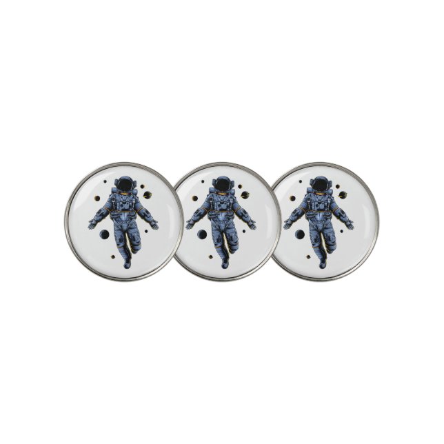 Astronaut Golf Balls Ball Marker (3 Up)