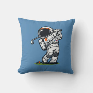 Astronaut Golf Throw Pillow