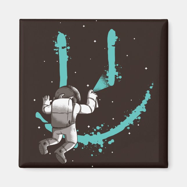 astronaut grafitti magnet (Front)