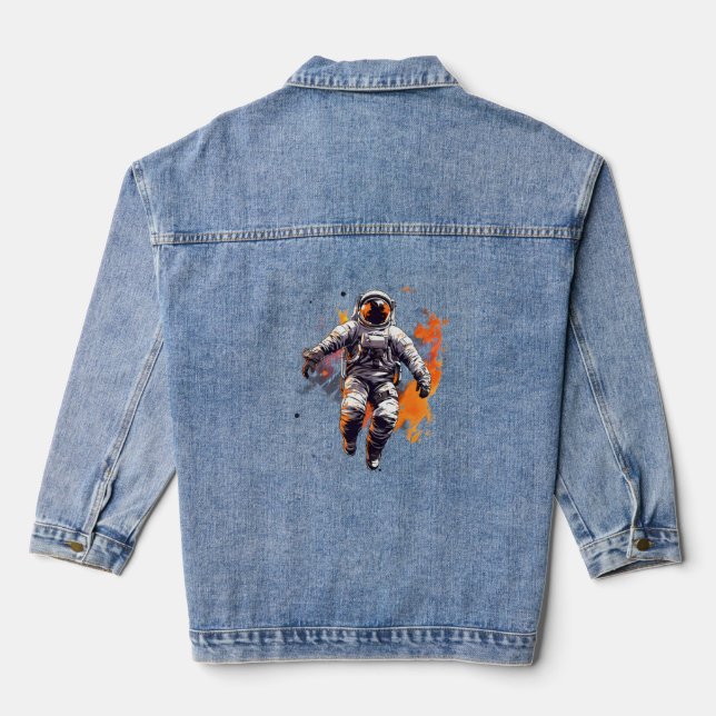 Astronaut Graphic Tee Denim Jacket (Back)