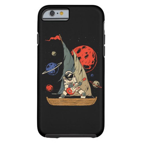 Astronaut Guitar Rockstar Sailing Through Galaxy Tough iPhone 6 Case