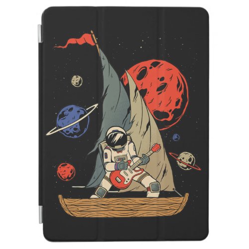 Astronaut Guitar Rockstar Sailing Through Galaxy iPad Air Cover