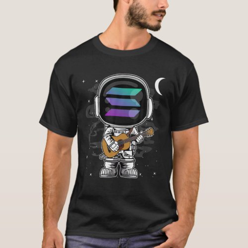 Astronaut Guitar Solana SOL Coin To The Moon Crypt T_Shirt