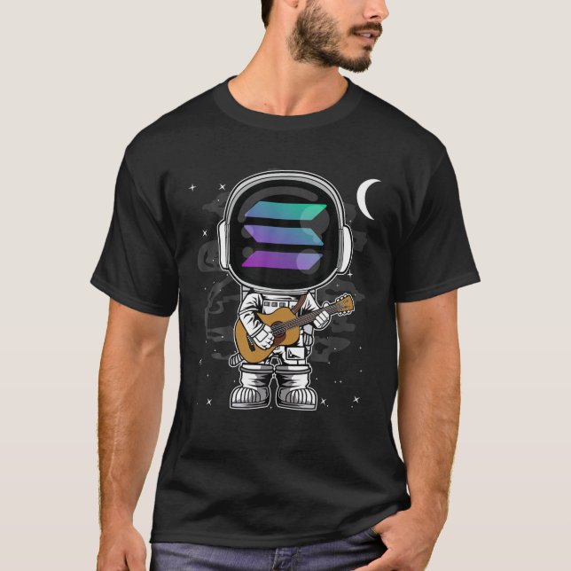 Astronaut Guitar Solana SOL Coin To The Moon Crypt T-Shirt (Front)