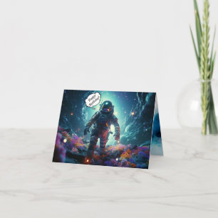 Astronaut Happy Birthday Folded Greeting Card