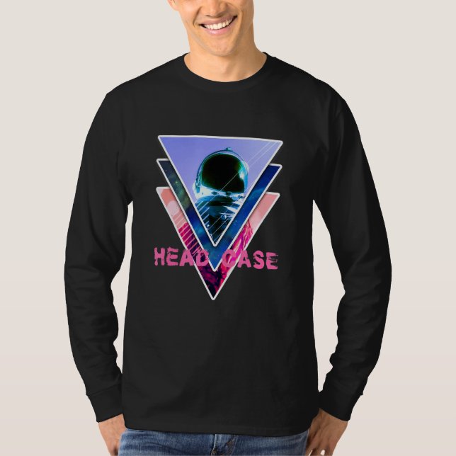 Astronaut Headcase  Aesthetic Vaporwave Space Art T-Shirt (Front)