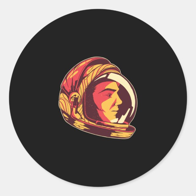 Astronaut Helmet Classic Round Sticker (Front)