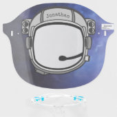 Astronaut Helmet Space Nebula Personalized Face Shield (Front w/Glasses)