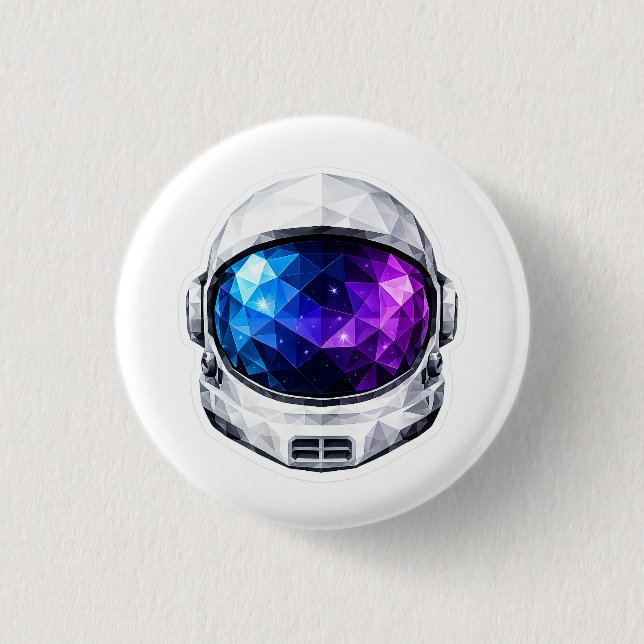 Astronaut Helmet Sticker Button (Front)