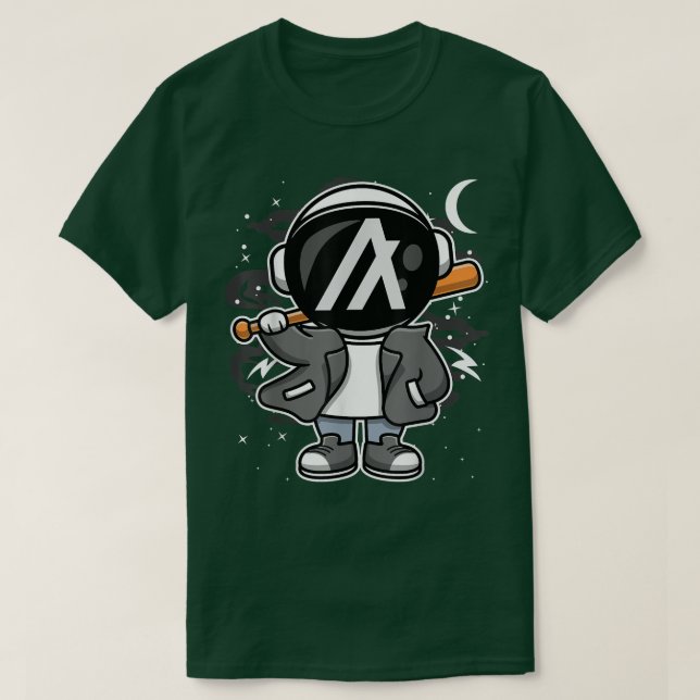 Astronaut Hiphop Algorand ALGO Coin To The Moon Cr T-Shirt (Design Front)