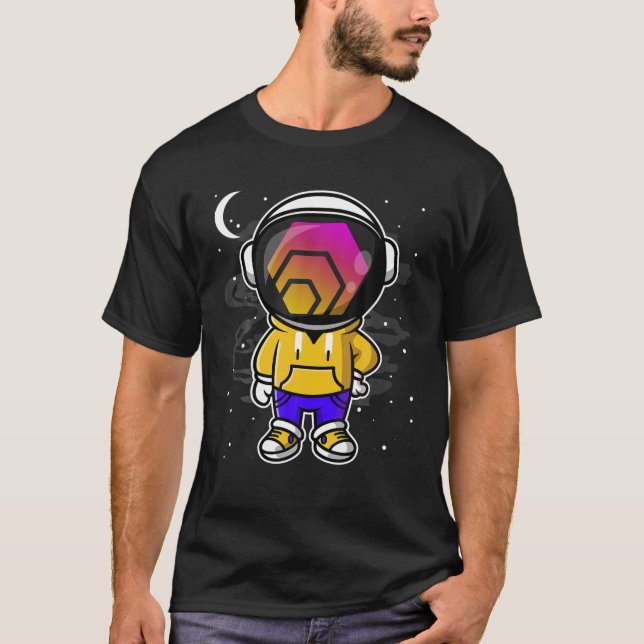 Astronaut Hiphop HEX Coin To The Moon Crypto Token T-Shirt (Front)