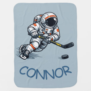 Astronaut Hockey Baby Blanket