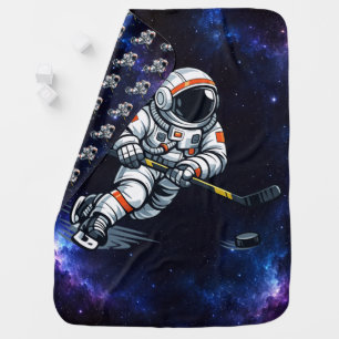 Astronaut Hockey Baby Blanket