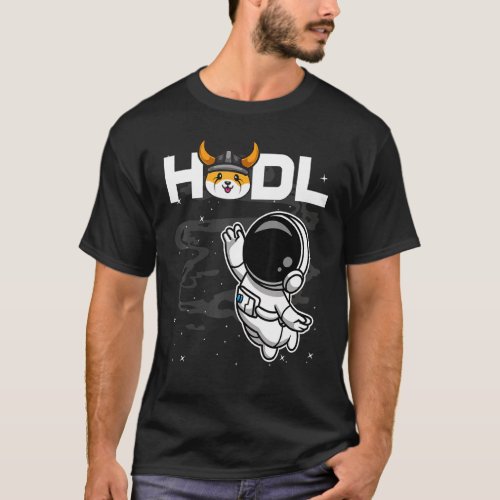 Astronaut Hodl Floki Inu Coin To The Moon Crypto T T_Shirt