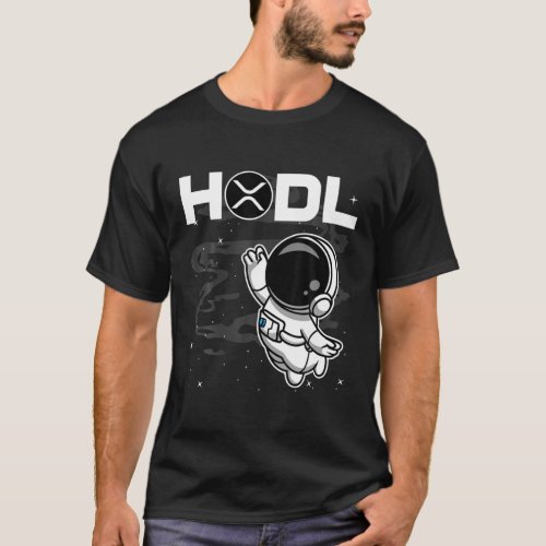 Astronaut HODL Ripple XRP Coin To The Moon Crypto T_Shirt