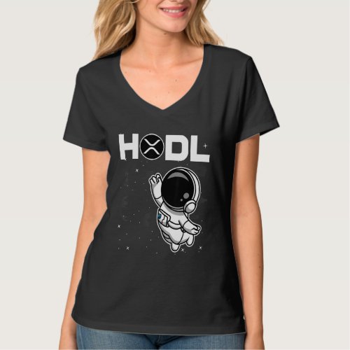 Astronaut Hodl Ripple Xrp Coin To The Moon Crypto  T_Shirt