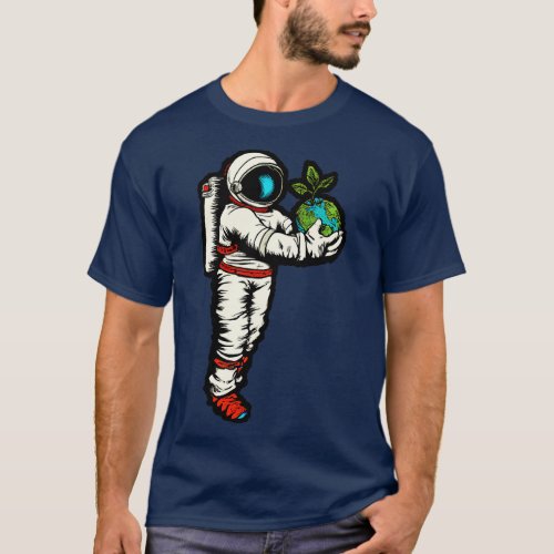 Astronaut Holding Earth Artwork 3 T_Shirt