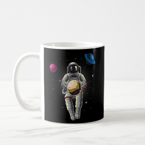 Astronaut Holding Planet on Space Planets Moon Boy Coffee Mug