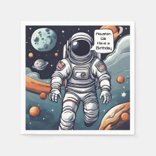 Astronaut Houston, We Have A Birthday!   Napkins