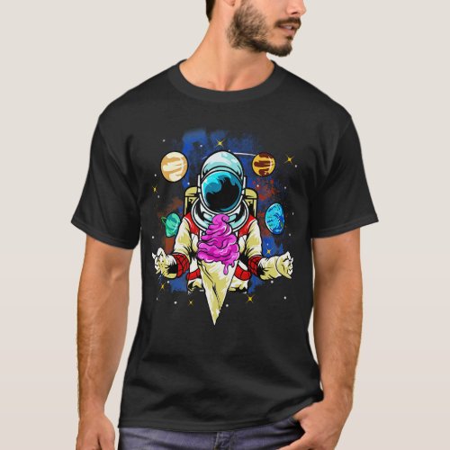 Astronaut Ice Cream Outer Space Galaxy Planet Gift T_Shirt
