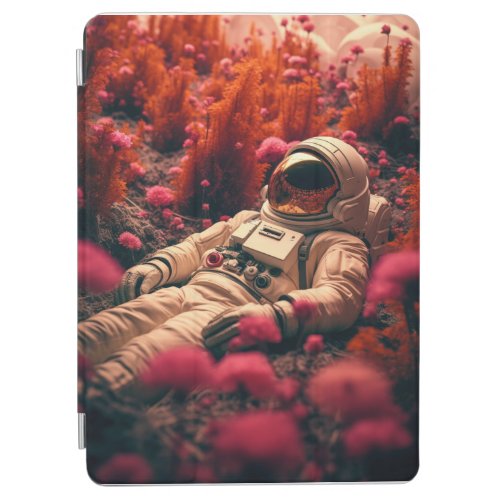 astronaut in a field of flowers iPad air cover