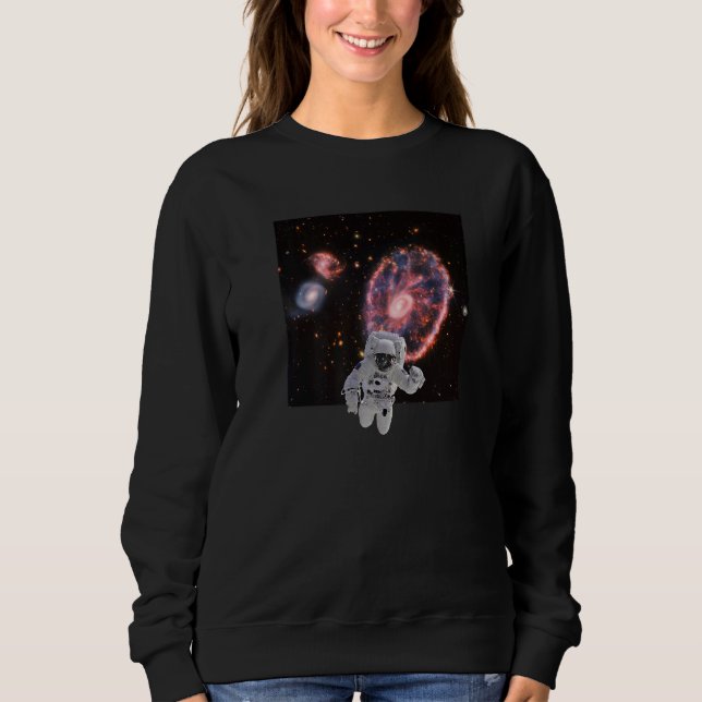 Astronaut in Cartwheel Galaxy Webb Space Telescope Sweatshirt (Front)