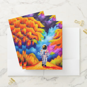 Astronaut in Fall Pocket Folder