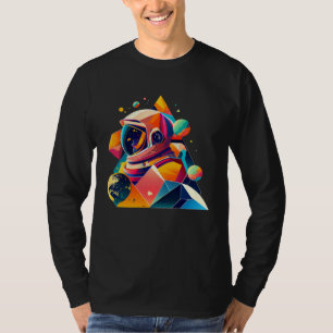 Astronaut in Space Aesthetic Wave Planet Eclipse   T-Shirt