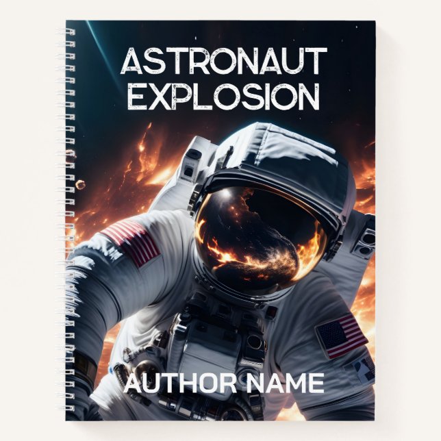 Astronaut in Space Book Cover Notebook (Front)