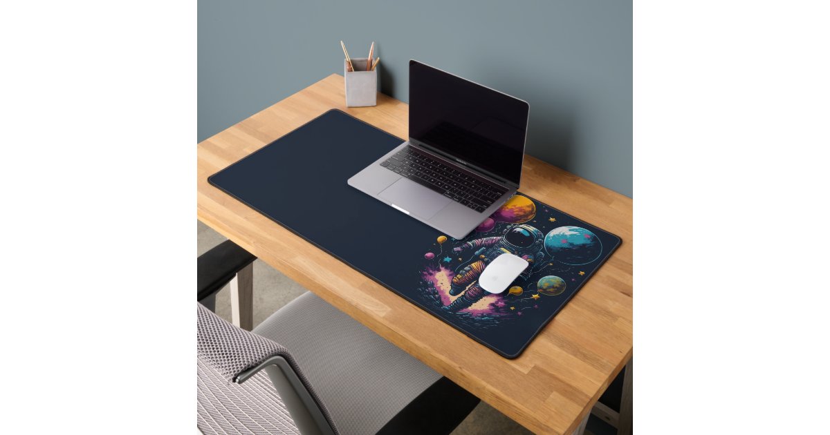 Astronaut in Space Desk Mat | Zazzle