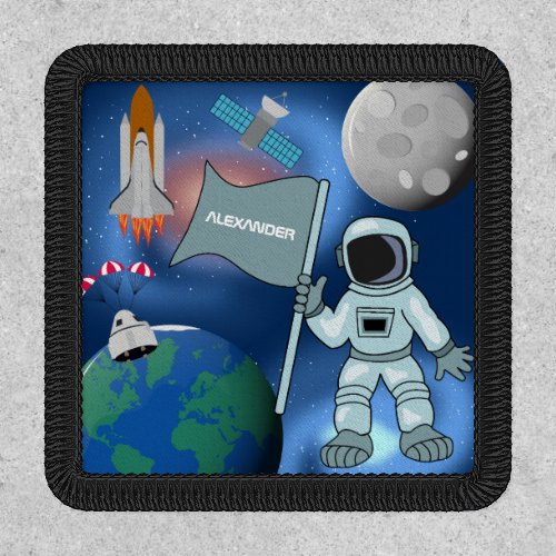 Astronaut in Space Galaxy Personalized Name   Patch