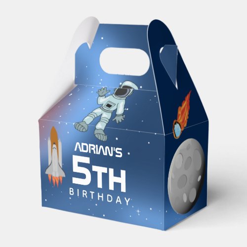 Astronaut in Space Galaxy Theme Birthday Party Favor Boxes