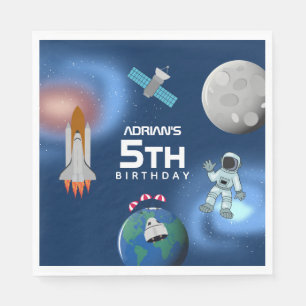 Astronaut in Space Galaxy Theme Birthday Party Napkins