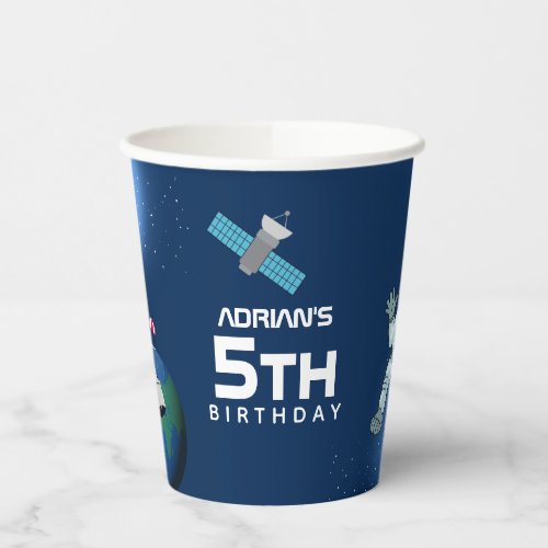 Astronaut in Space Galaxy Theme Birthday Party Paper Cups